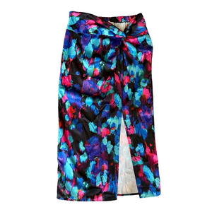 Gallery Multicolor Floral Wrap Skirt Size 6 Summer Occasion Colourful Vacation
